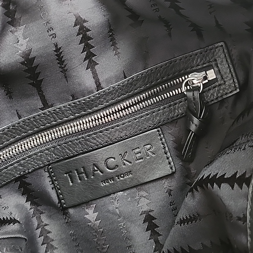 Thacker New York Black Leather Backpack - Picture 8 of 12